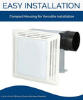 Ventilation Fan And Light Combo For Bathroom And Home Keep It Fresh 50 CFM Exhaust 100 Watt Lighting White Finish product view