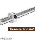 4 Pack 8mm Aluminum Shaft Collar Split Locking Collar Kit on metal rod, one piece design, 8mm bore, suitable for 8mm shaft