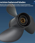 Eleven Point Seven Five Inch Diameter Seventeen Pitch Aluminum Boat Propeller Three Blade Right Hand Rotation Thirteen Spline Rubber Hub OEM