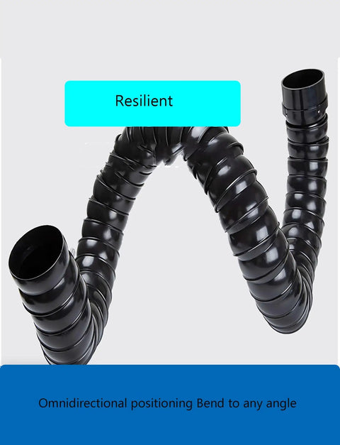 Kick Dust To The Curb With This Flexible Gooseneck Fume Extraction Arm Designed For Industrial Welding Smoke Capture Ball Joints Let You Roll With It Anywhere In Your Workshop, resilient black flexible hose with omnidirectional positioning.