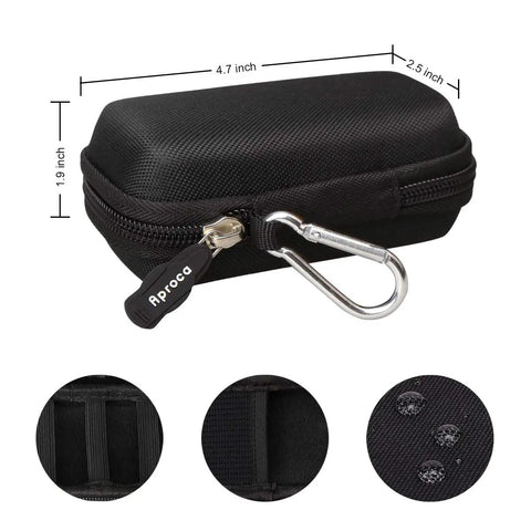 Premium Hard EVA Case With 1680D Exterior For GLM 100 23 Laser Distance Measure 100 Feet And GLM 20 Accessories Portable Storage Bag Case Only Travel Ready Durable Compact Organized, black with carabiner