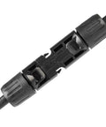 Close-up of a black solar connector from Solar Crimping Tool Kit For Solar Panel Installation All In One Solar Tool Set.
