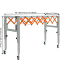 Heavy Duty Adjustable Conveyor Table On Wheels With 110 Lb Capacity Flexible Extendable Roller System For Warehouse And Factory Use