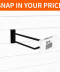 Heavy Duty 6 Inch Slatwall Hooks With Label Holder 50 Pack Double Bar Black Metal Slatwall Hangers For Retail Shop And Garage Display
