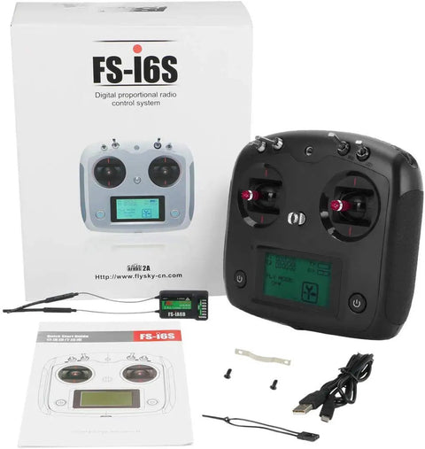 FPV RC Transmitter Beefed Up With Touch Screen And 2.4Ghz Link For Quadcopter Racing Mode 2 Includes FS-IA6B Receiver Low Power Consumption