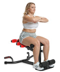 Woman using Premium Solid Deep Squat Trainer Built Tough For Heavy Souls Featuring Adjustable Dual Spring Assist And Knee Friendly Setup.