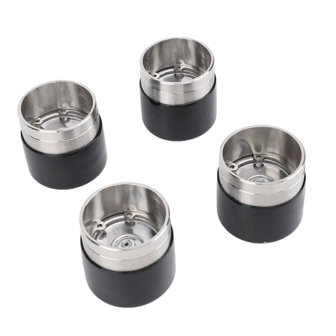 Four stainless steel Boat Trailer Bearing Protector Cap With Dust Cover, rust resistant, for 1.980 inch wheel bearings.