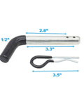 Half Inch Trailer Hitch Pin And Clip For Class I And II Hitches, Zinc Plated Steel With Vinyl Coated Head, Easy Fit For Towing