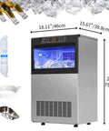 Stainless steel 100 Pound Ice Maker Machine For Home Cafe Bar And Restaurant Use Under Counter Or Freestanding, with accessories.