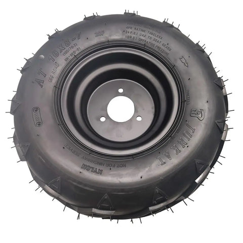 Beefy 16x8-7 ATV Tire With Rim For 50-125cc Go Kart Mini Bike Replacement Wheel Set