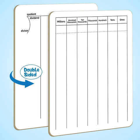 Double Sided Whiteboard For Students And Home Learning 9 By 12 Inch Dry Erase Board For Long Division Practice Educational Tool