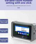 Heavy Duty Industrial Inkjet Printer With 4.3 Inch Touchscreen displaying variable count settings and QR code options.