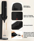 Rechargeable USB Type C Milk Frother Handheld With Stand Powerful Electric Foam Maker For Coffee Lattes Cappuccinos