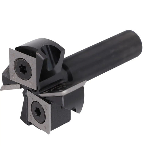 Top Tier 1/2 Inch Shank Spoilboard Surfacing Bit With Durable Carbide Blade And 1-1/2 Inch Slotting Hole, showing precision blade angles.