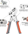 Rugged Grommet Kit For DIY Projects Three Eighths Inch 500 Eyelets And Grommets Pack No Pre Drill Required with ergonomic handle