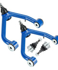 Blue 2-piece front upper control arms with ball joints for GM trucks/SUVs, suspension kit
