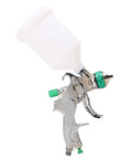 Professional Grade Hvlp Paint Sprayer Kit With Six Hundred Mil Gravity Tank And Three Nozzle Heads For Slick Auto Basecoat And Clearcoat Work With Zero Headaches And Crisp Coverage, featuring a silver spray gun with a 600ml gravity cup.