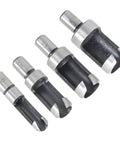 8 Piece Heavy Duty Carbon Steel Wood Plug Cutter Drill Bit Set With Straight And Taper Claw Heads For Flawless Countersunk Coverage And Clean Shop Finishes Daily, showing various sizes of drill bits.