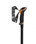 Lightweight Aluminum Backcountry Ski Poles With Adjustable 100-135 Cm, Speed Lock 2 Plus Locking, Aergon Air Extended Grip, Slim Design, Versatile Poles For Skiing And Snowboarding, Neon Orange Black Denim Blue Colorway close-up of grip
