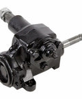Heavy Duty Manual Steering Gearbox Straight Bolt Up Chevy Camaro Chevelle S10 Gmc Jeep Xj Yj Tj showing black finish and mounting points.