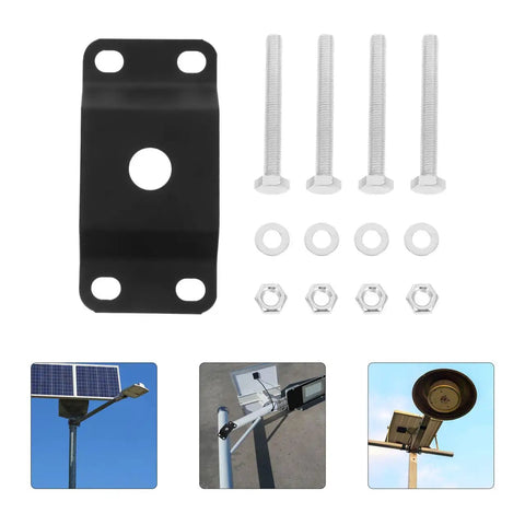 Outdoor Solar Light Mounting Bracket Kit With Adjustable Pole Mounts For Versatile Use On Street Lights And Lamp Posts Heavy Duty Iron Construction Easy Install Solar Panel Pole Accessories