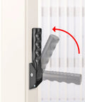 Doorway Flip Assist Handle Plus Stair Safety Grip providing sure footed balance stability for elders, 300 lb capacity, black and gray grip.