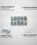 2 Lb Iron Screw And Nut Assortment Kit With 24 Sizes In Durable PP Case 660 Pieces For 3D Printer Builds DIY Repairs Home Projects Heavy Duty Fasteners Ready To Go, M3-M5 set