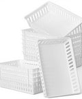 12 Pack Plastic Organizer Baskets White Storage Bins Trays For Desk Home Office Shelves And Craft Room Organization Easy Grab Mess Free