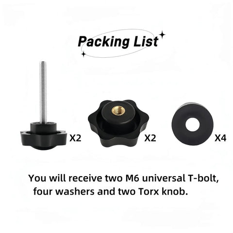 2 Pack Arm Adjustment Knobs For Rollator Walkers Universal Hand Grip Replacement Parts M6 Track Bolts Set