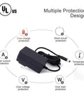 UL Listed 15V 2A Power Supply Charger With Wide 100V To 240V Input Output 15V 2A 30W Universal 5.5mm x 2.1mm Or 5.5mm x 2.5mm DC Plug Switching Transformer Adapter For Your Devices with protection icons