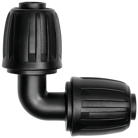 Half Inch Drip Irrigation Elbow Fittings 13 Pack Barbed Elbow Connectors For One Half Inch Drip Tubing with anti drop lock nut