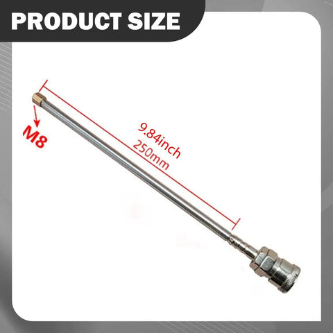 M8 threaded steel shaft, 9.84 inch heavy duty reciprocating linear actuator extension rod for industrial use.