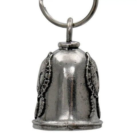 Wolf Dream Good Luck Motorcycle Bell With Pewter Key Ring Accessory For Bikers Durable Weather Resistant Key Chain Charm