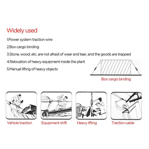 Illustration of uses for Beefy 4 Ton Heavy Duty Dual Gear Come Along Puller With Two Hooks And Steel Cable across various settings.