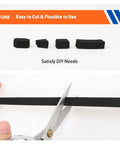 Kickass Black Adhesive Foam Tape For Door And Window Draft Sealing With Solid Grip Weatherstrip Rolls, easy to cut with scissors.
