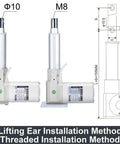 Built Like A Tank DC 24 Volt Electric Linear Actuator With Quick Setup Motor Controller And Heavy Duty Mechanical Arm with installation options.