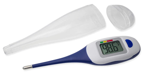 Large Face LCD Digital Thermometer For Adults And Kids With Fast 10 Second Fever Check And Instant Read Easy To Read Display Battery Included Perfect For Home Health Care blue digital thermometer with case