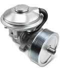 Heavy Duty Vacuum Pump And Brake Booster Assembly Compatible With Dodge Ram 2500 3500 2003 To 2007 showing silver steel design and plug and play setup.