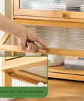 Hand opening 2 Tier Desktop Bookshelf With Transparent Flip Up Door Space Saving Storage Rack For Living Room Home Office And Study