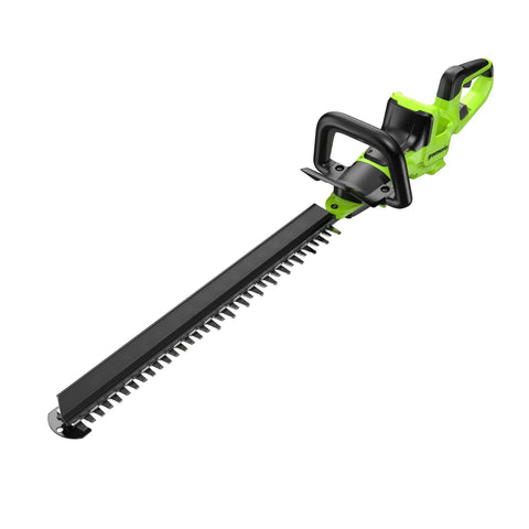 40V 26 Inch Brushless Hedge Trimmer Tool Only With Rotating Rear Handle visible in green and black, ideal for precise trimming