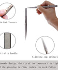 Five Piece Precision Tweezers Set Pro Grade Anti Static Stainless Steel ESD Safe Tweezers for electronics and watch repair.