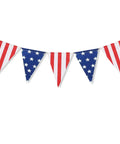 All American Stars And Stripes Flag Bunting Garland Triangle Banner For Fourth Of July Memorial Day And Patriotic Parties 5x7 Inch Flags On An 8.2 Ft Rope Durable Natural Fabric Pre Strung And Reusable Decor