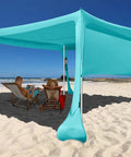 Beach Shade Canopy Tent With Sidewalls 10 by 10 Feet 6.6 Feet Tall UPF 50 Plus Sun Shelter Windproof for beach use.