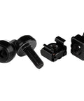 50 Pack M5 Cage Nuts And Screws With Installation Tool For Rack Mounted Server Gear Black Steel Hardware Kit, black screws and cage nuts.