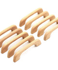 10 Piece Beech Wood Unfinished Drawer Pulls For Cabinets And Furniture Replacement Handles For Dresser Wardrobe Cupboard Includes 20 Plus 1 Inch Screws 5 Inch Total Length And 4 Inch Hole To Hole Spacing Ready To Stain Paint Or Color