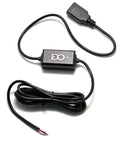 Rig Ready Hardwired Usb A Car Charger Cable Kit With Direct Wire Harness, 5V automotive connector, black wires for dash cams.