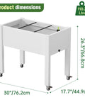 Elevated Raised Garden Bed With Wheels Portable Resin Planter Box For Vegetables Flowers And Herbs Outdoor Weather Resistant White Ready To Roll On The Patio Or Balcony Easy To Move with dimensions 30x17.7x26.3 inches