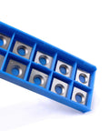 Top Tier R150 Radius Carbide Inserts For Spiral Helical Cutterheads 15X15X2.5Mm in blue storage case, ten pieces indexed edges
