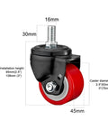 Tough As Nails Heavy Duty Caster Wheels With Top Plate Swivel And Brake Non Marking PU Castors For Furniture And Workbenches M Threaded Stem Rolling Plate Casters For Mobile Equipment Locking And Safe Stopping with 16mm stem.