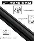 Four Pack 4040 T Slot Aluminum Extrusion Profiles In Anodized Black For European Standard Framing And Linear Motion Guide Rails Perfect For 3D Printers DIY Projects And Automation Equipment, highlighting rust and moisture resistance features.